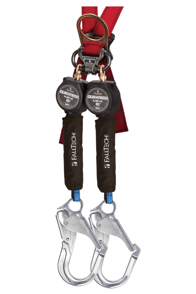 6' DuraTech® Mini Class 1 Personal SRL-P with Aluminum Rebar Hooks, Includes Steel Dorsal Connecting Carabiner (72706TB5)