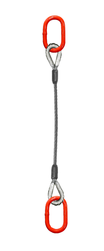 Single leg wire rope sling with oblong master link on top and self loc —  Maskell Rigging & Equipment Inc.