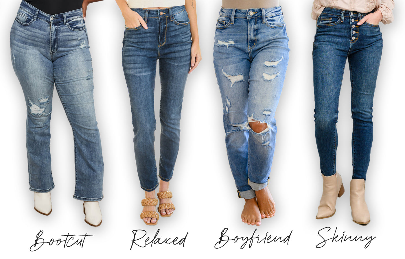 different types of Judy Blue jeans