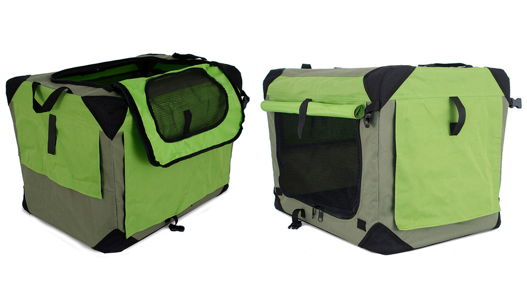 Green dog cage in canvas from Dogman