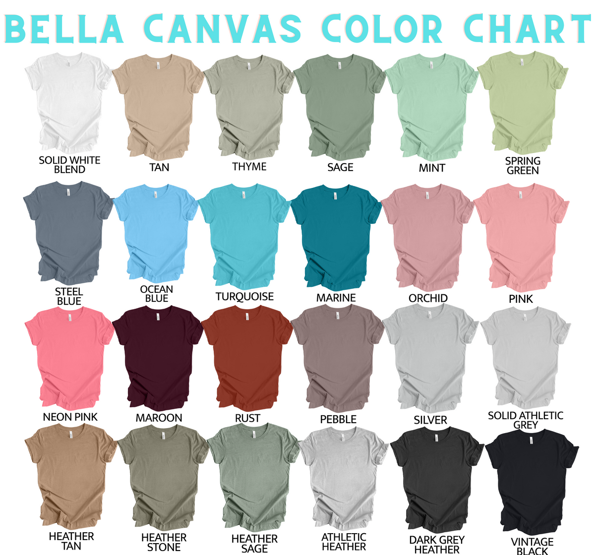 Comfort Colors Swatch Chart  Comfort colors sweatshirt, Comfort