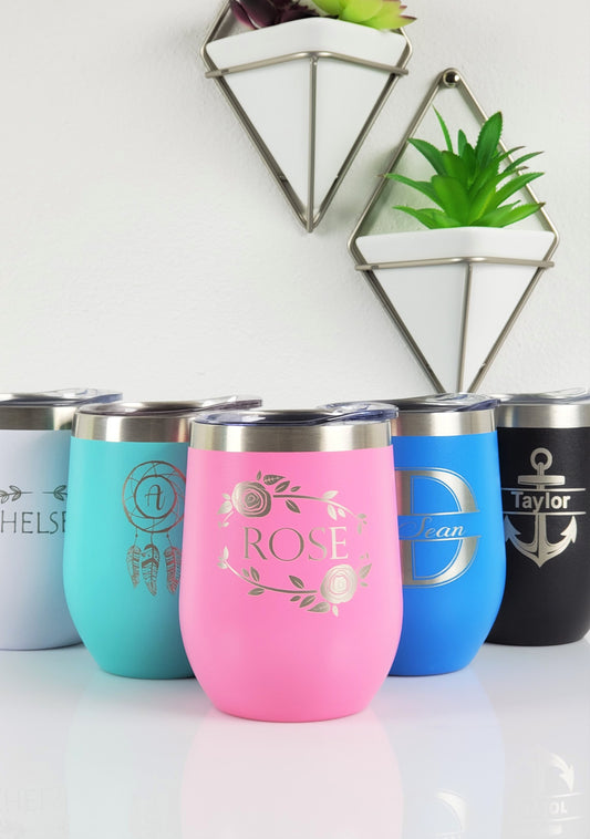 Custom 12oz Vacuum Wine Tumblers - 4Customize