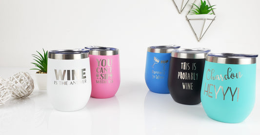 Custom 12oz Vacuum Wine Tumblers - 4Customize