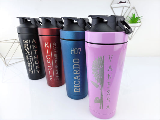 Personalise Initial & Name on Protein Shaker Bottle Gifts Ideas