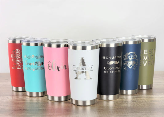 Personalized Wine Tumblers - Horizontal Text – SayaBell Stamps