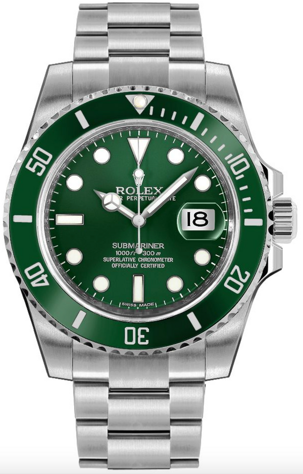 Rolex Submariner Date 40mm Hulk 116610LV Green Dial Pre-Owned