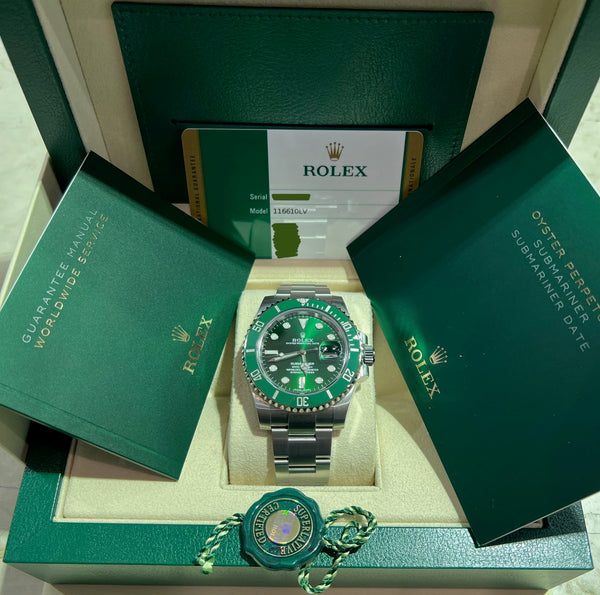 Rolex Submariner Date 116610LV Unworn Hulk Full Stickers – Timepieces by  Labelle