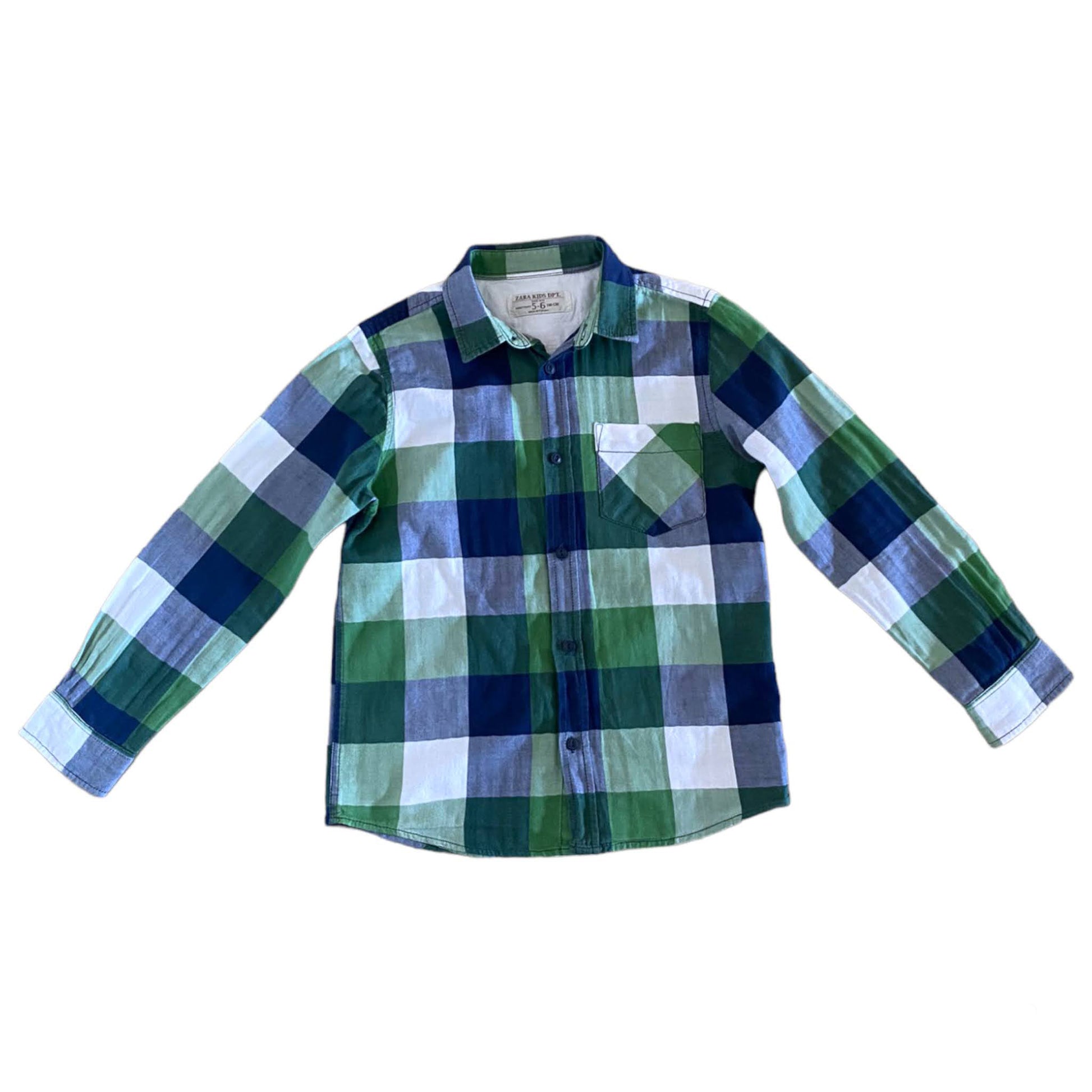 Camisa Cuadros - Niño Zara - Talla 5-6 Años. La Jirafa de Algodón