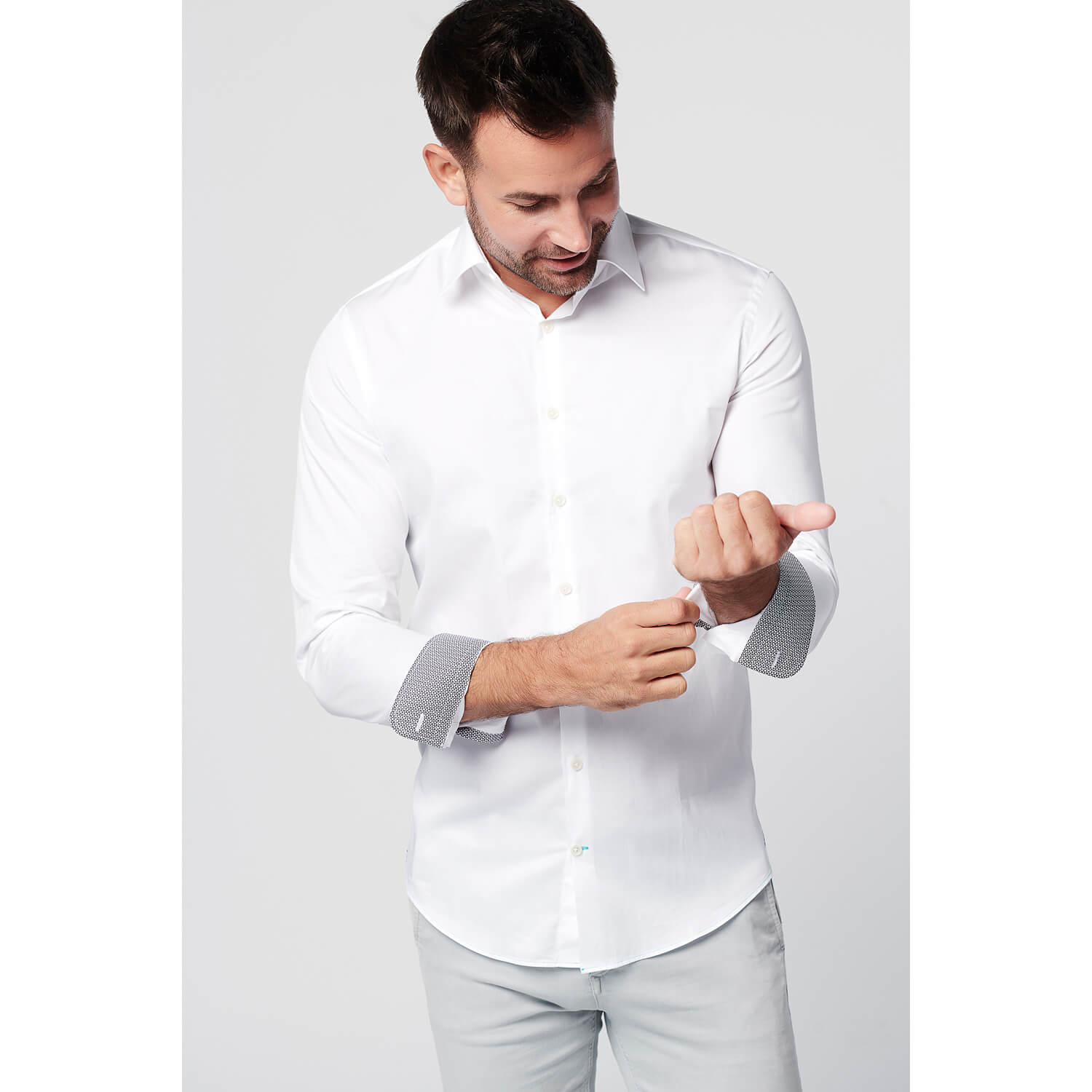 SKOT Fashion Shirt - Slim Fit - Shadow White -