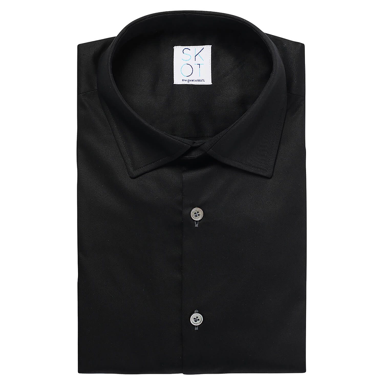 SKOT Duurzaam Overhemd Heren - Hemd Volwassenen - Circular Black - Slim Fit - Zwart - Maat S