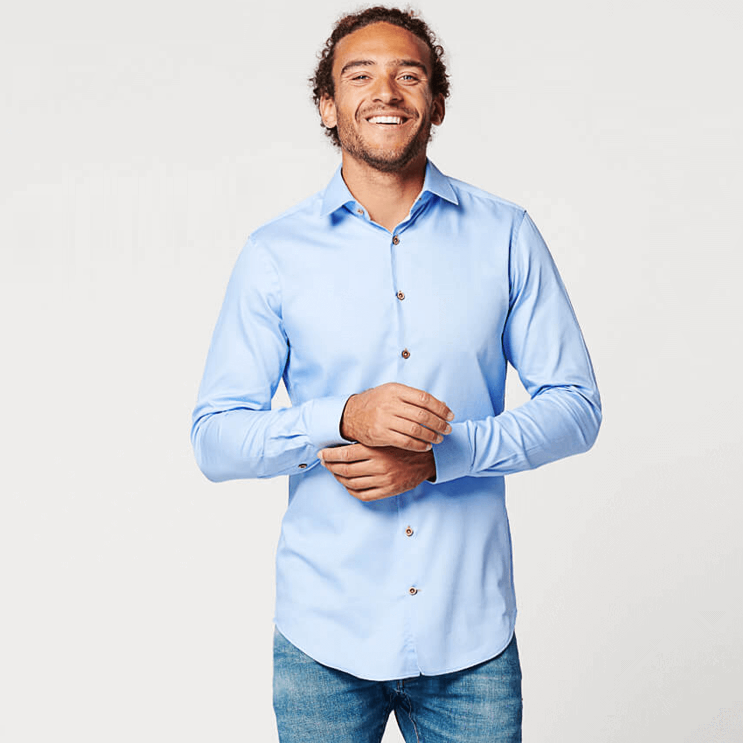 SKOT Fashion Shirt - Slim Fit - Circular Blue Contrast -