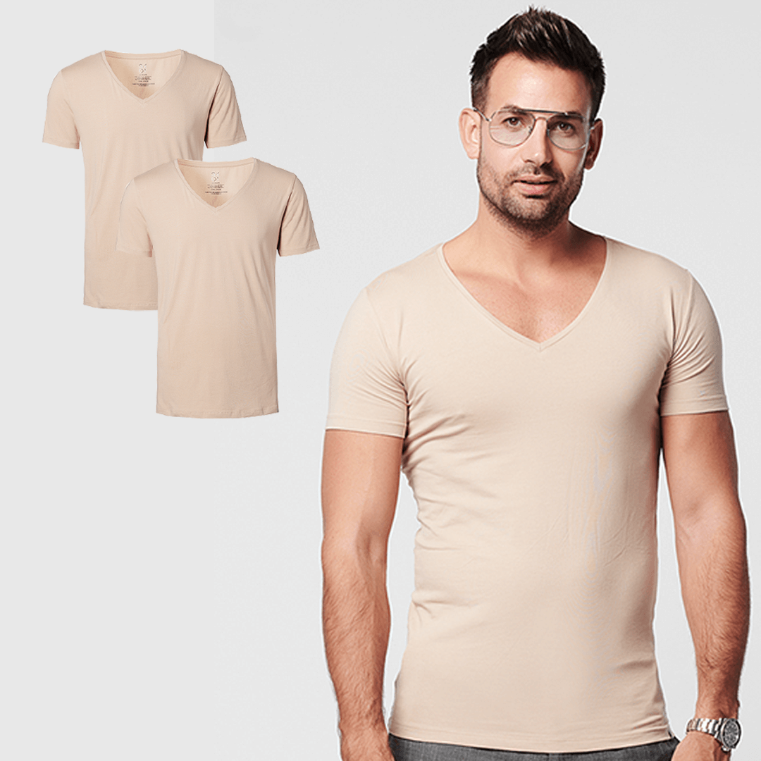 SKOT Fashion T-shirt - Deep V-neck 2-pack - Invisible -