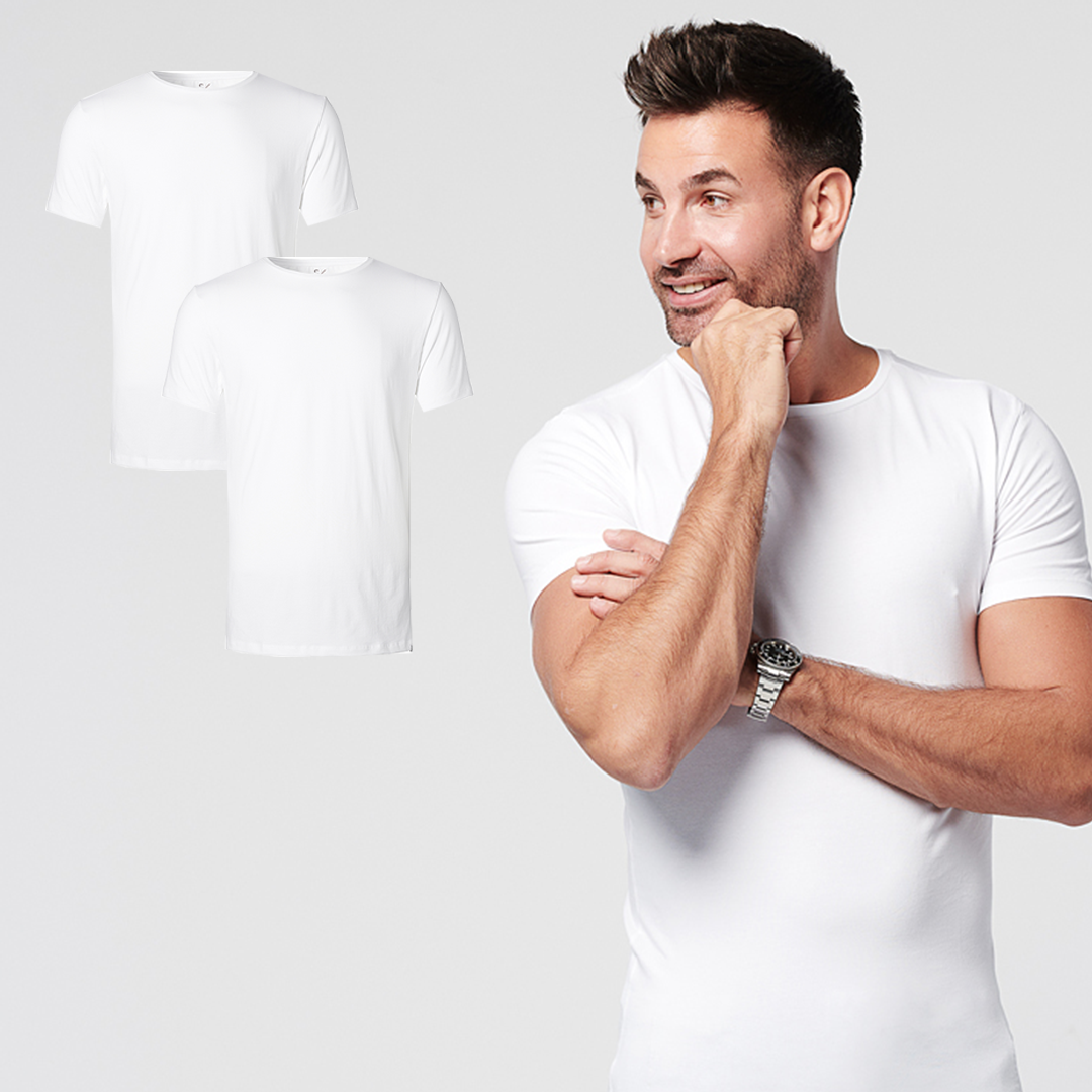 SKOT Fashion T-shirt - Round Neck 2-pack - White -