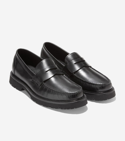 Black leather cole haan loafers