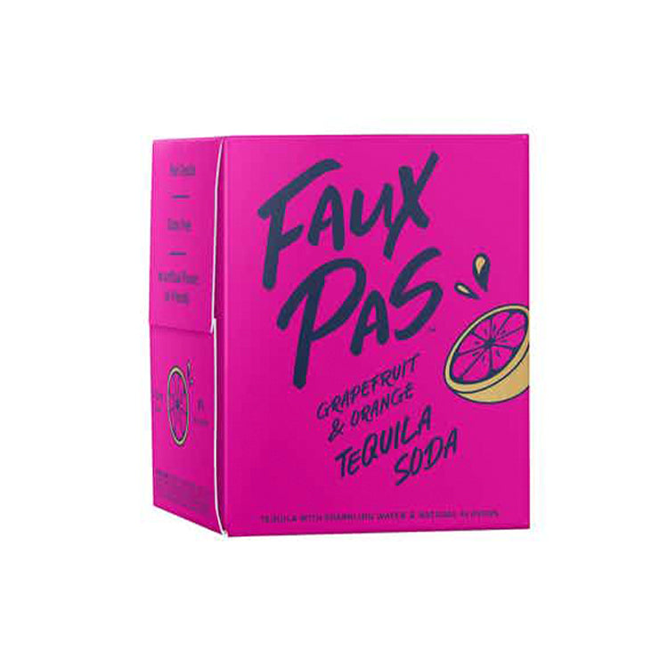 Faux Pas Grapefruit & Orange Tequila Soda 4 Pack 250ml Cans