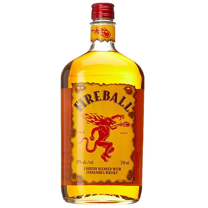 Fireball Cinnamon Whiskey Glass Bottle