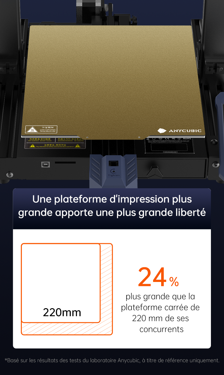 Anycubic vyper 3d kit d'imprimante 3d 245x245x260mm impression écran  tactile plate-forme magnétique support de nivellement automatique reprise d' impression