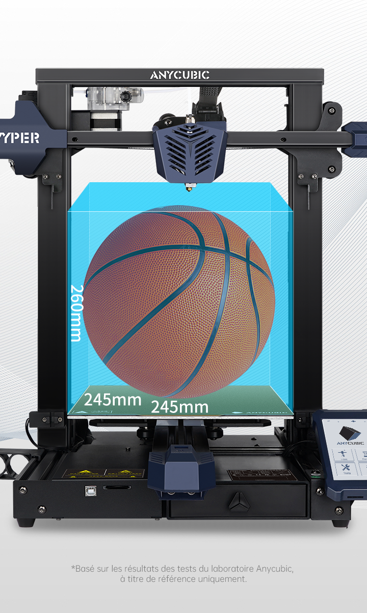 Anycubic vyper 3d kit d'imprimante 3d 245x245x260mm impression écran  tactile plate-forme magnétique support de nivellement automatique reprise d' impression