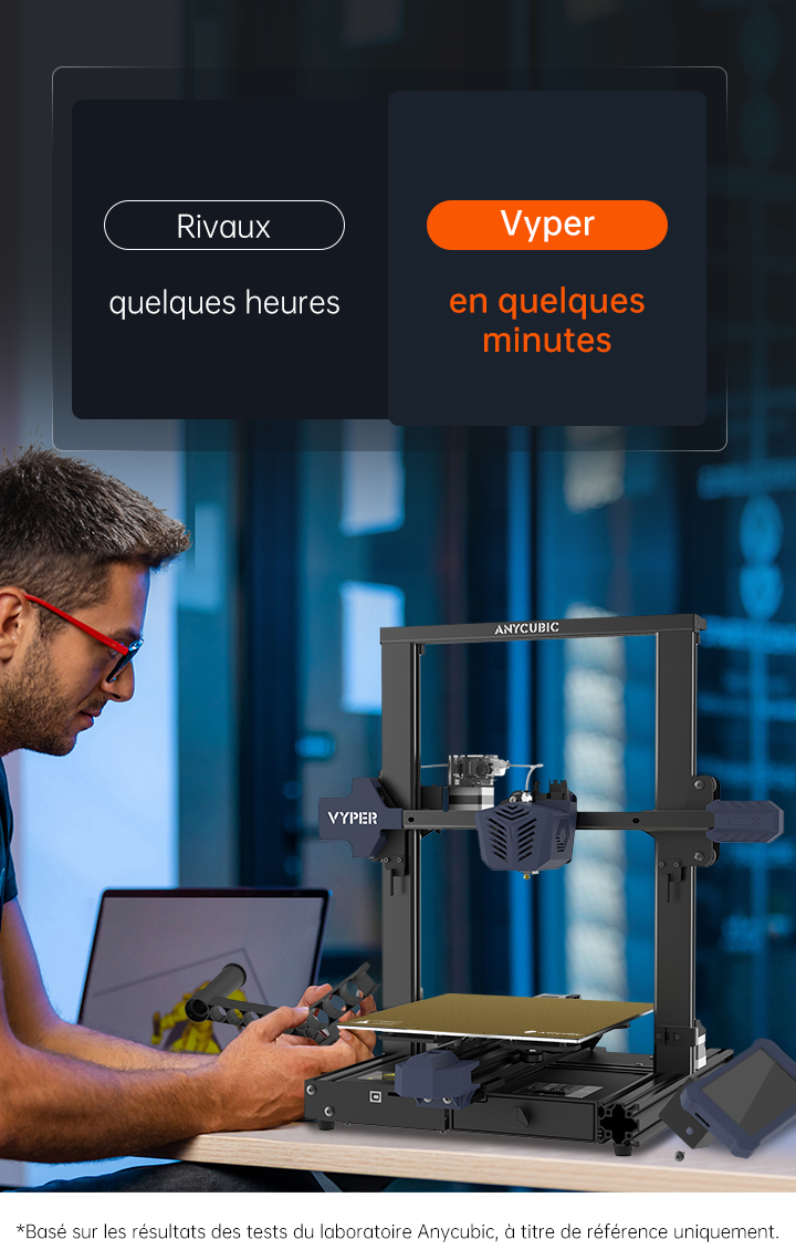 ANYCUBIC Vyper, mise à niveau de l'imprimante 3D intelligente à mise à  niveau automatique avec carte mère silencieuse TMC2209 32 bits, plate-forme  magnétique amovible, grandes imprimantes 3D FDM avec taille d'impression  9,6