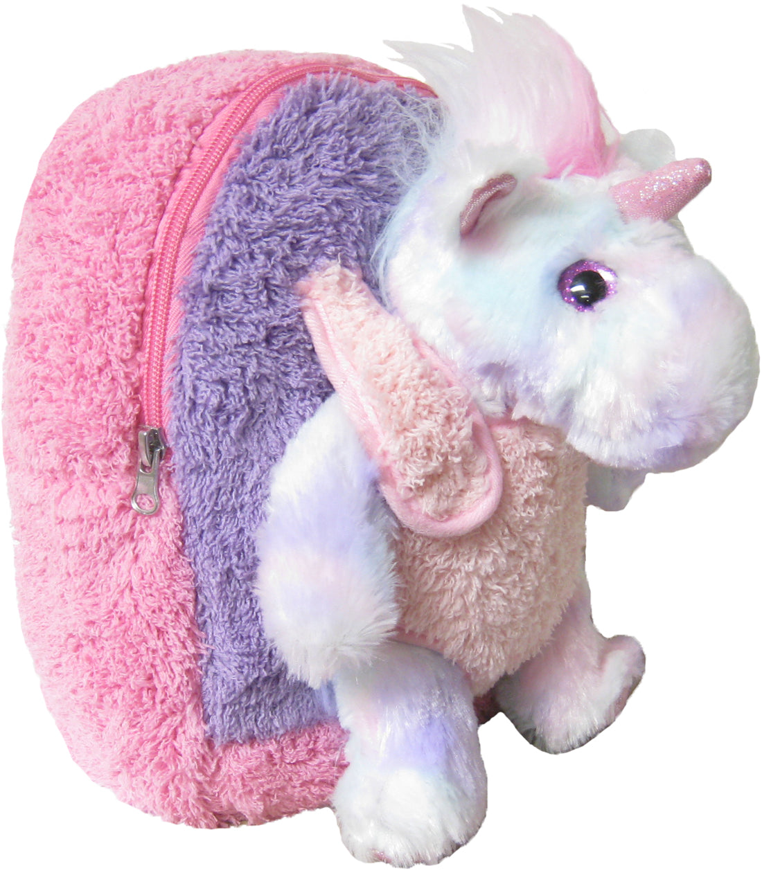 Popatu Kid's HotPink Stuffed Animal Unicorn Rolling Backpack with Remo