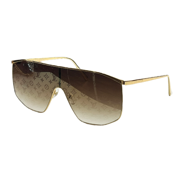 Louis Vuitton Gold Tone/ Metallic Mirrored Z2377W Shield Sunglasses Louis  Vuitton