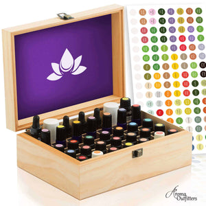 35 bottle wooden essential oil box by aroma outfitters