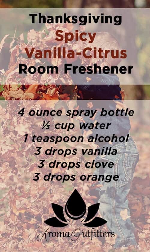 Thanksgiving Spicy Vanilla Citrus room freshener recipe
