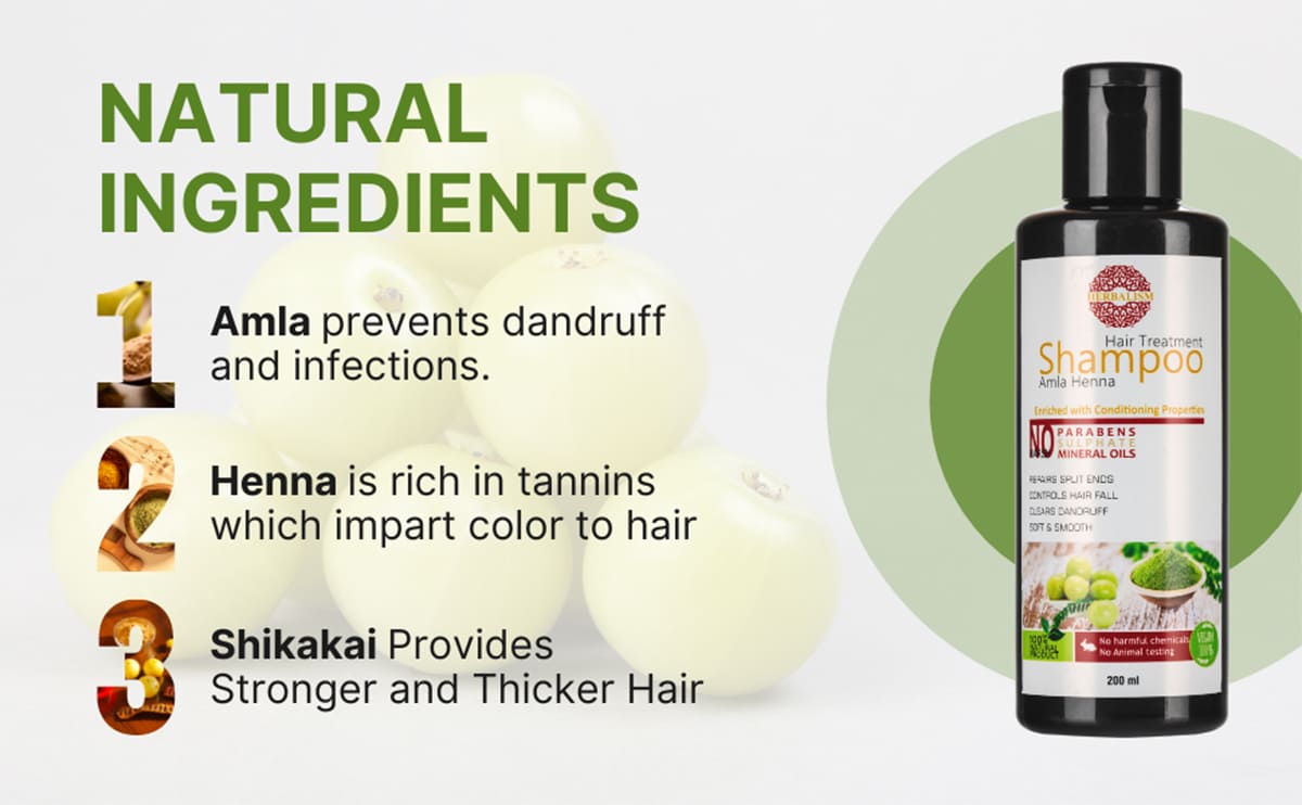 Herbalism Natural Amla Henna Hair Shampoo