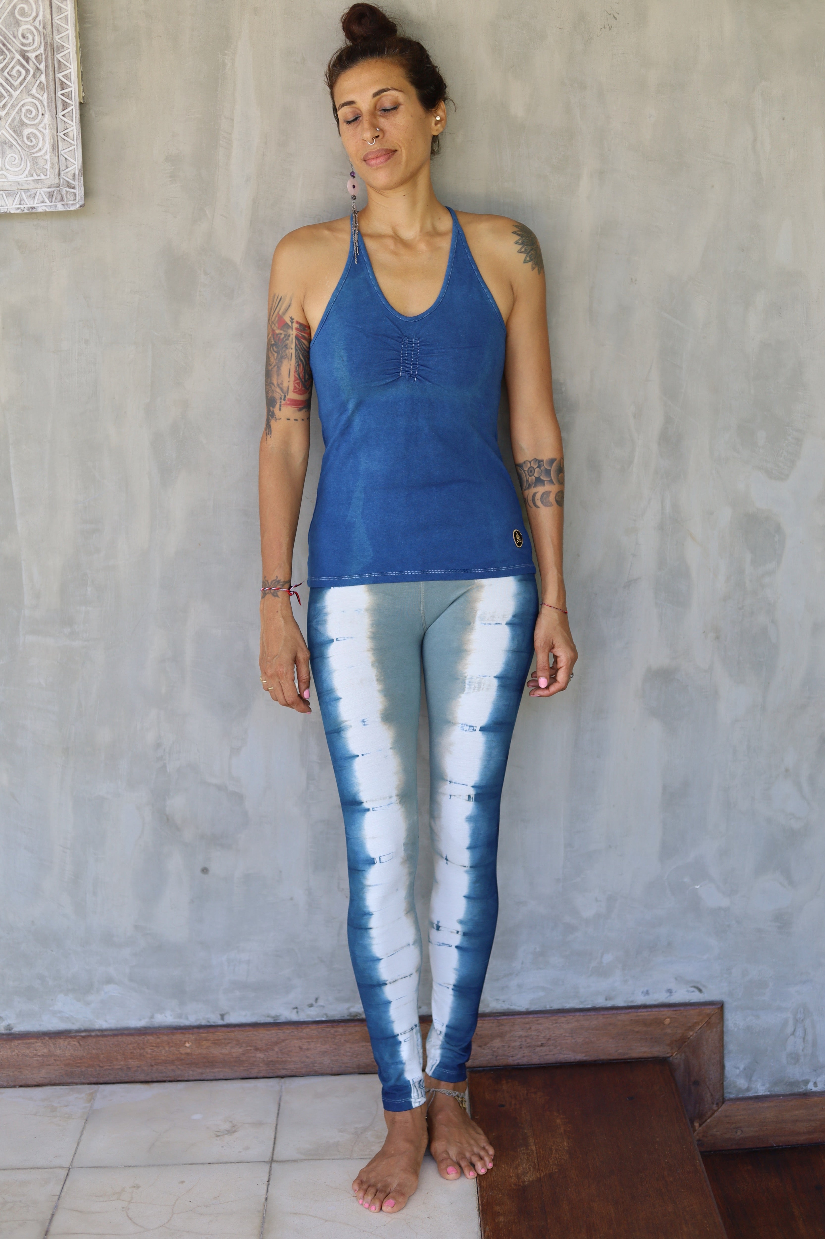 Yoga Legging Tiger Organic Blue grey Indigo