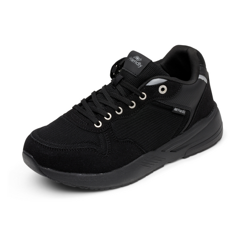 Men's Lightweight Black Shoes with Rear Zipper Access