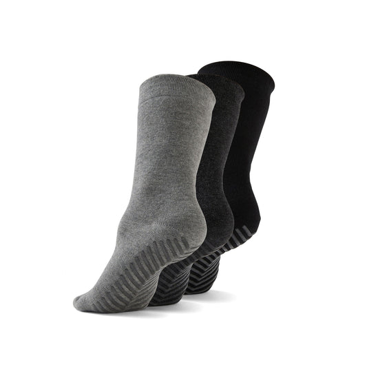 Men's Black Low Cut Ankle Non Skid Socks - 3 pairs - Gripjoy Socks