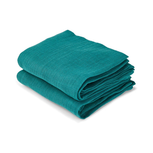 Natruba Muslin Wash Cloth, 2-Pack Green