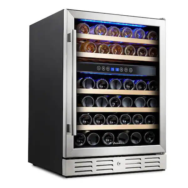Kalamera KRC-46DZB 24'' Dual-Zone Wine Cooler Refrigerator