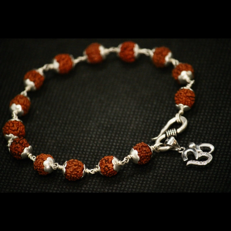 Gold Plated Links Rudraksha Bracelet For Men  Japam