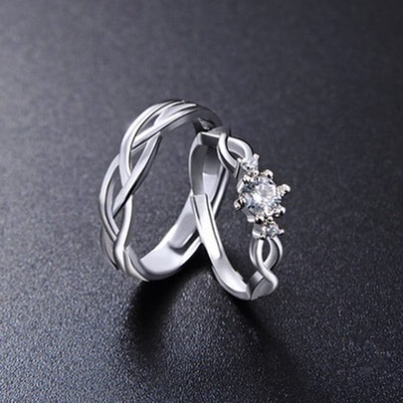 Buy PeoraSilver Plated Crystal Infinity Couple Rings For Lovers Propose  Wedding Engagement Gift Sets Valentine Jewellery for Men and Women  Girlfriends Boyfriends… Online at desertcartDenmark