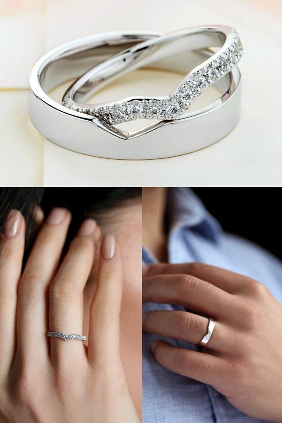 New Wedding Rings Simple Design Couple Ring Width Band Ring - Temu