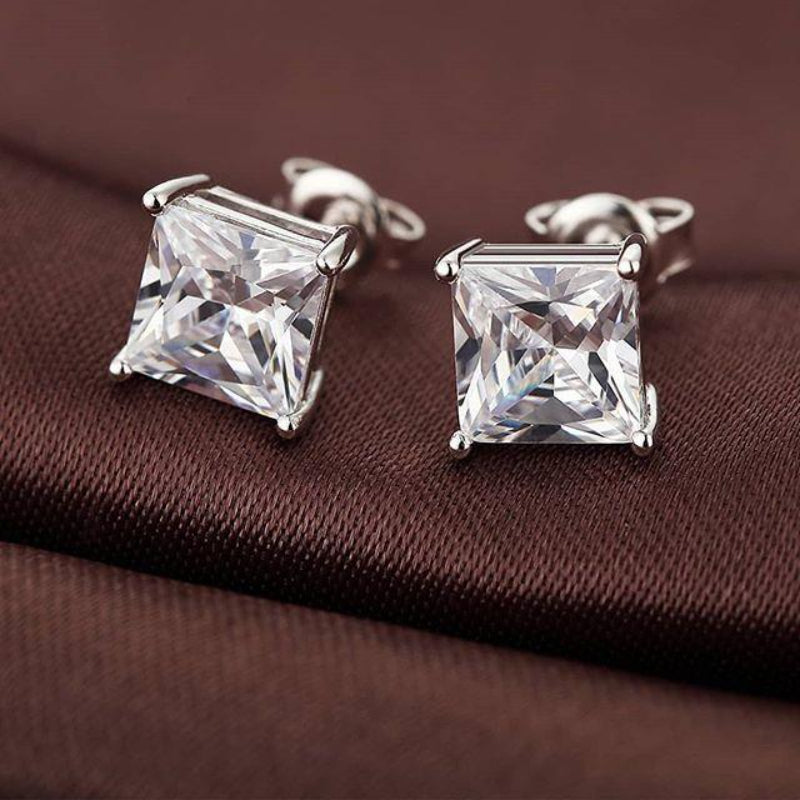 Stainless Steel Crystal Boy Earrings Gold Plated