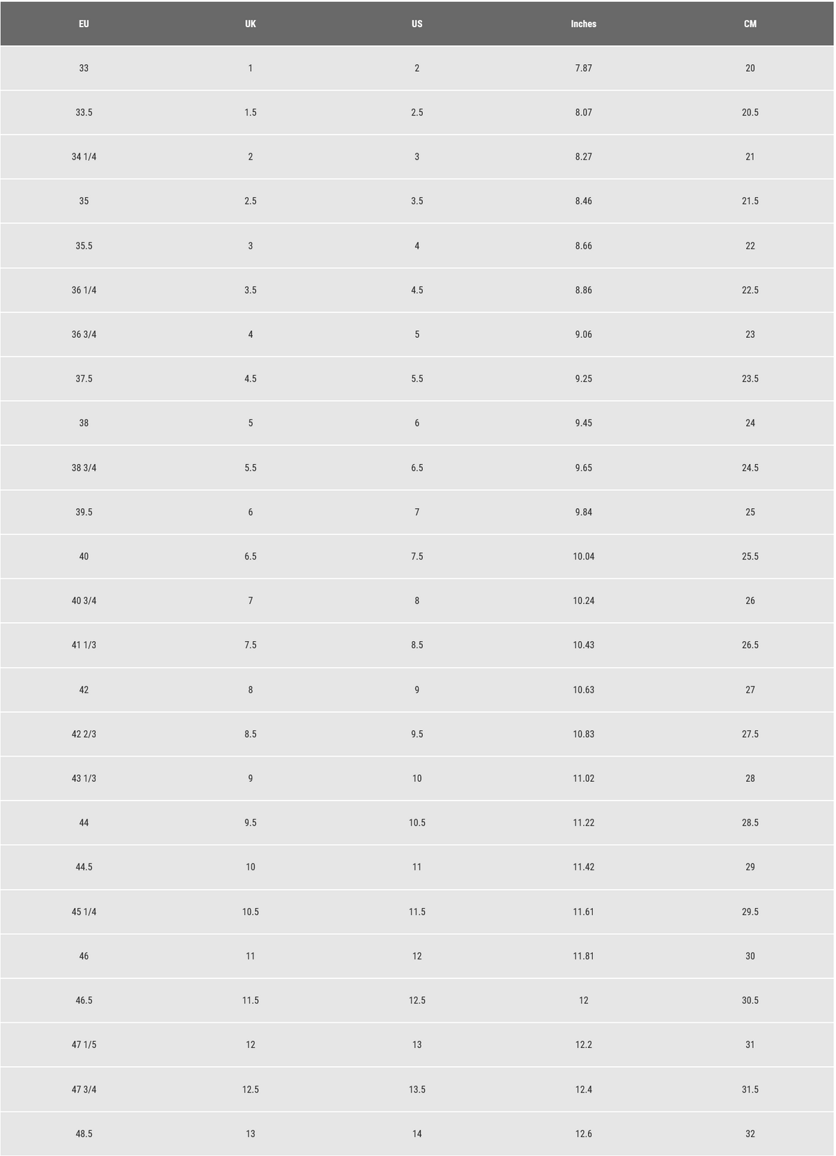 Size Guide