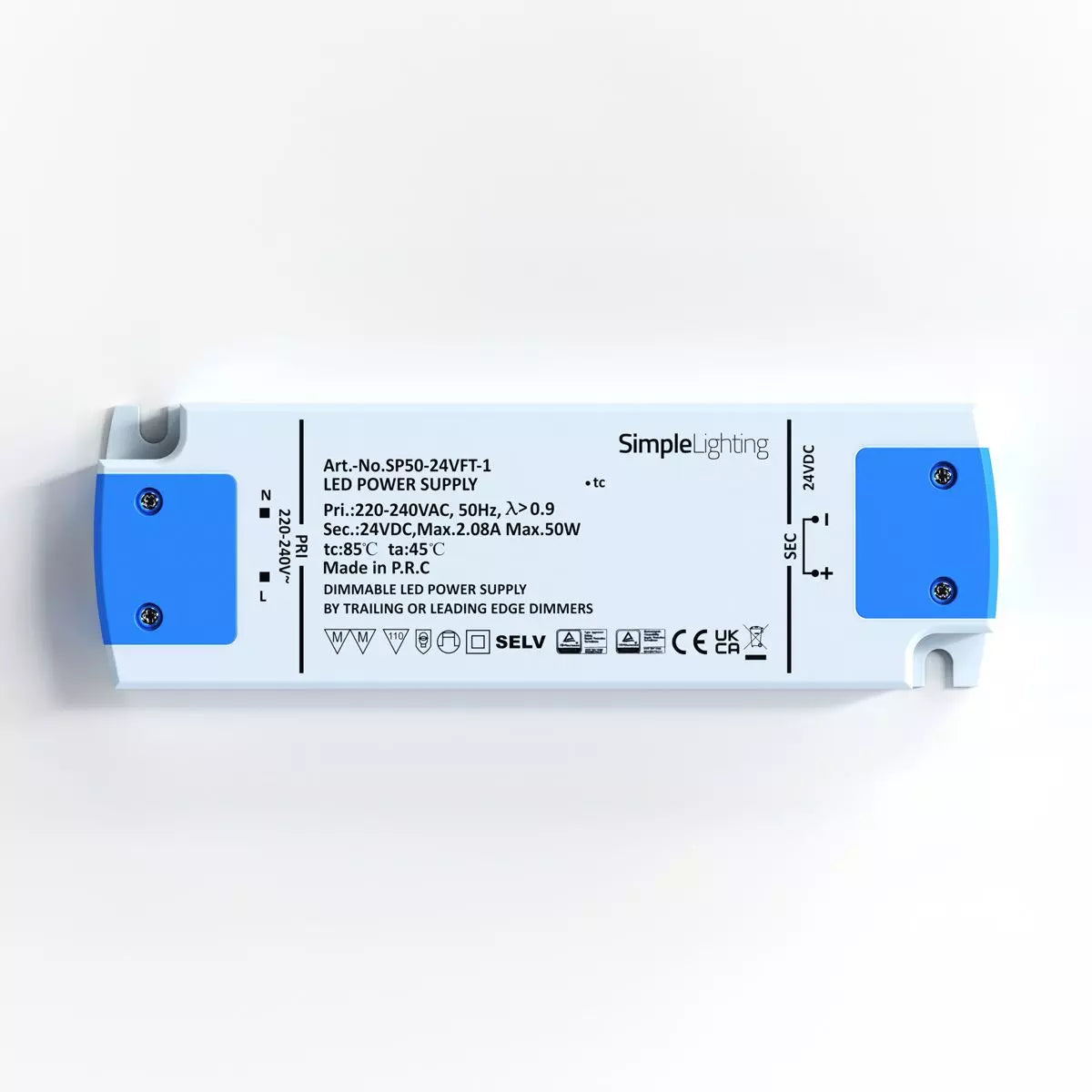 View 50w Dimmable LED Driver 12v DC or 24v DC information