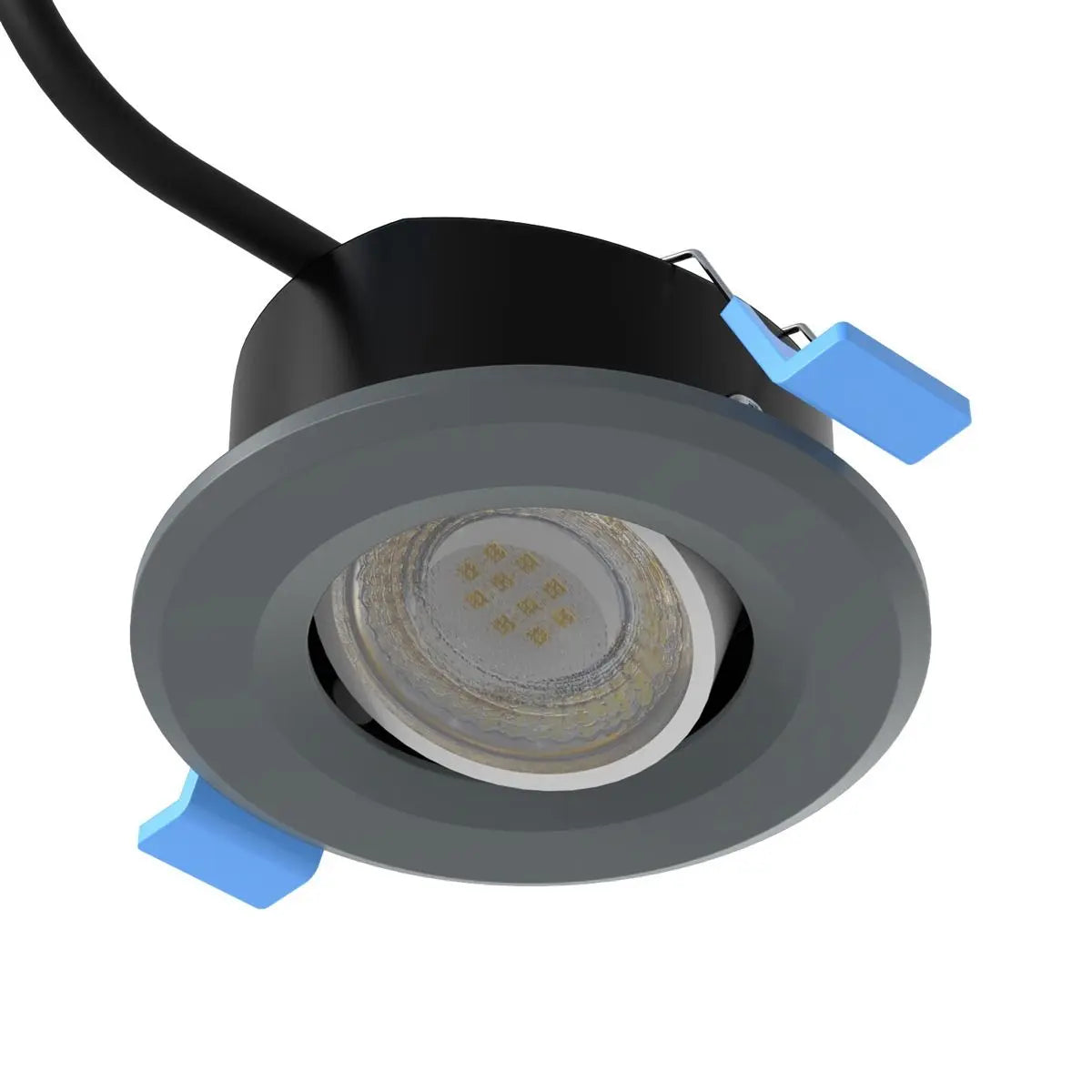 View 6w Tilt IP65 Colour Adjustable Fire Rated LED Downlight Charcoal Grey information