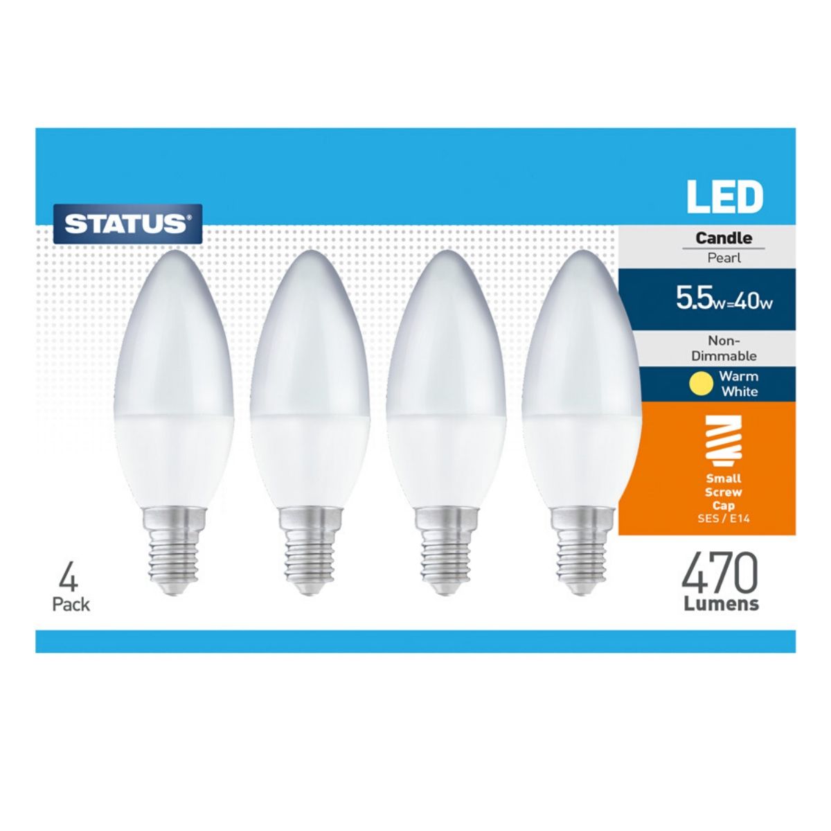 View 4 x E14 LED Candle Bulbs Warm White information