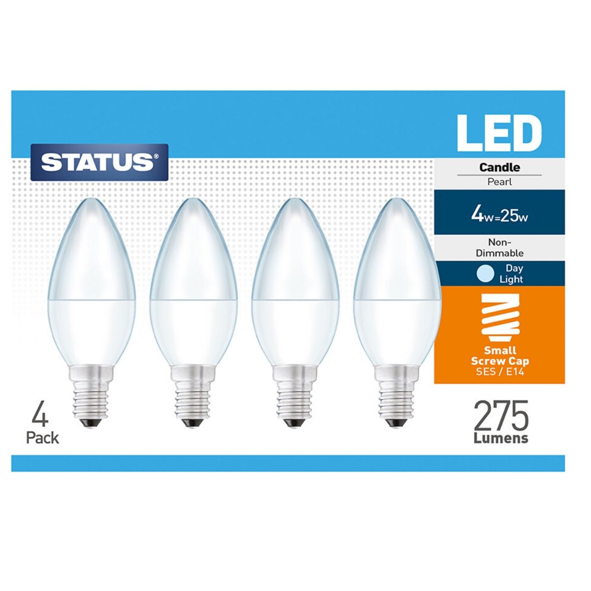 View 4 x E14 LED Candle Bulbs 4w information
