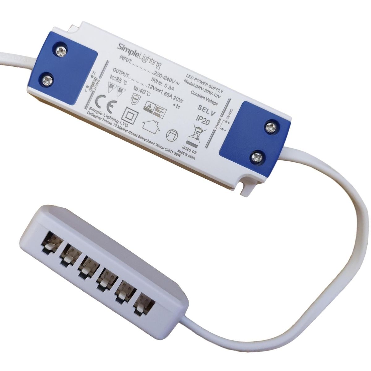 View 20w LED Driver With 6 Way Distributor information