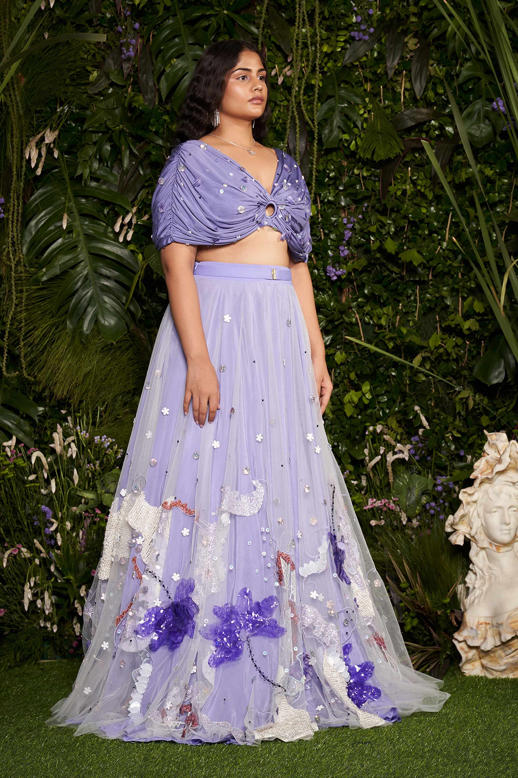 Sapphire Italian Jersey Lehenga Design by Shivan & Narresh at Pernia's Pop  Up Shop 2024