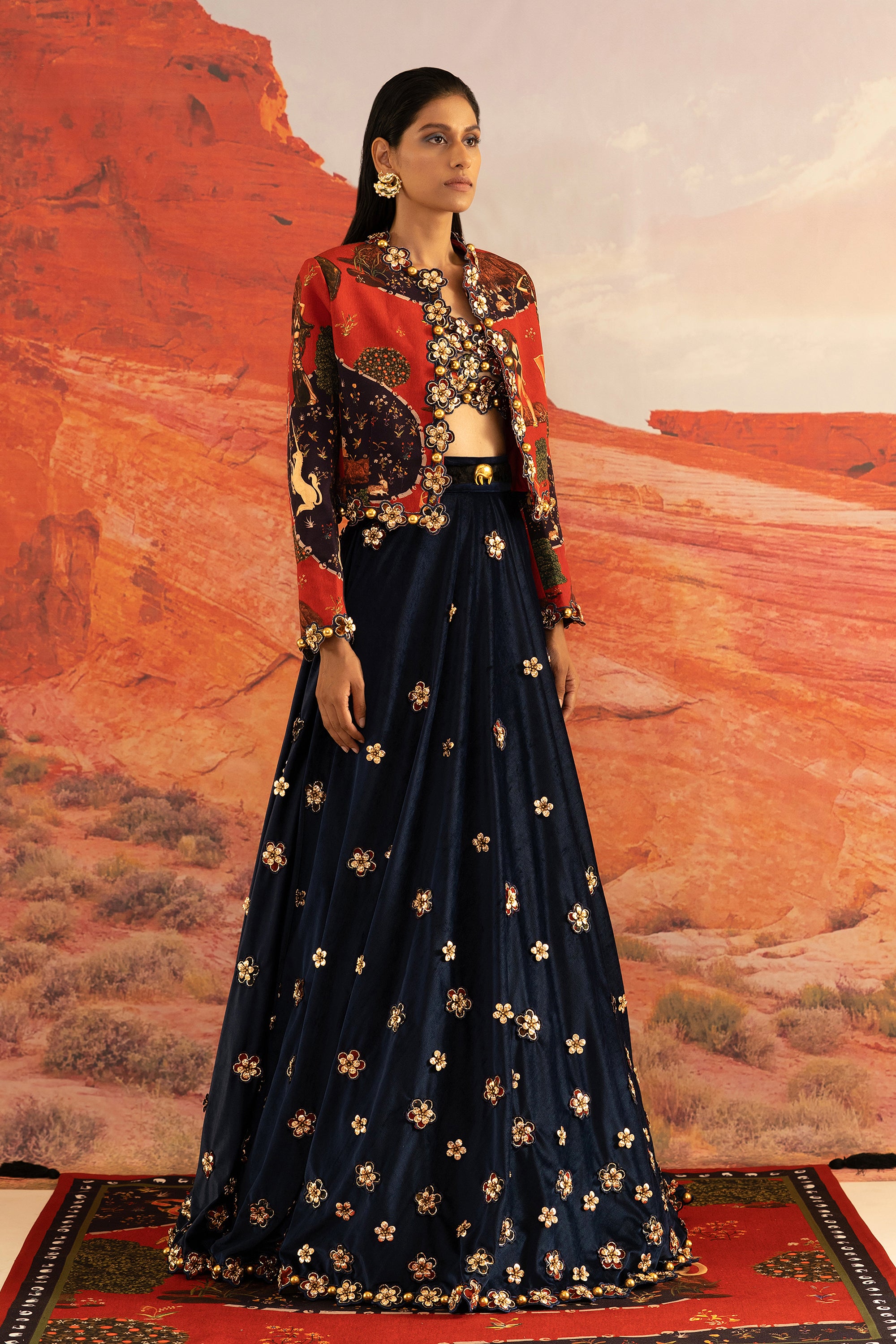 Kajol's vermillion Shivan & Narresh pre-draped sari is the destination  wedding look you need | Vogue India | Wedding Wardrobe