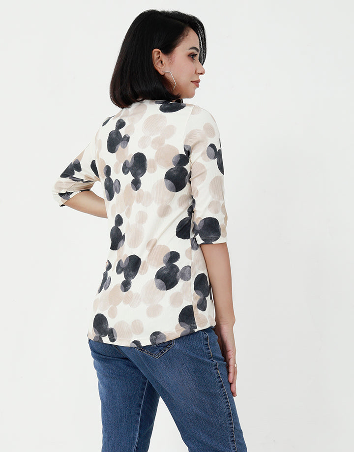 Printed T-Shirt with Midi Sleeves