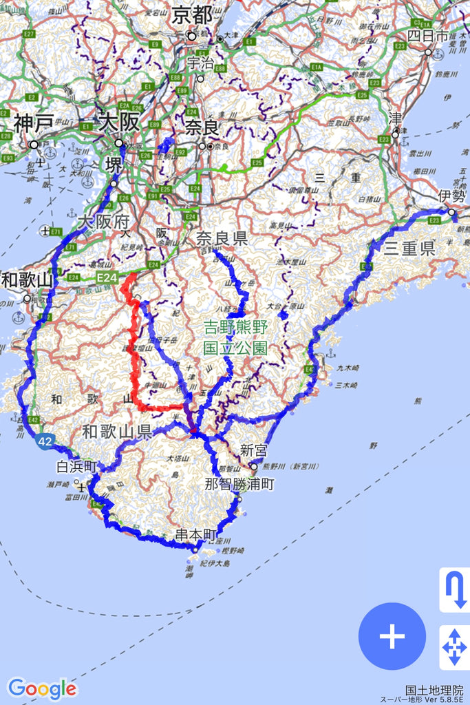 熊野古道　奥辺路　高野山町石道　小辺路　中辺路　伊勢路　地図