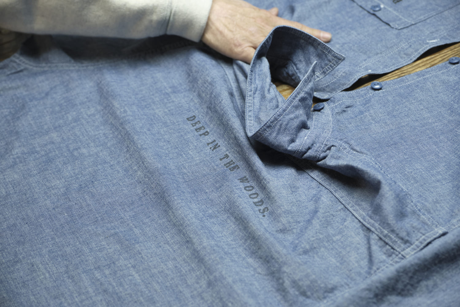 CHAMBRAY TREK SHIRT シャンブレートレックシャツ BAMBOO SHOOTS MOUNTAIN RESEARCH