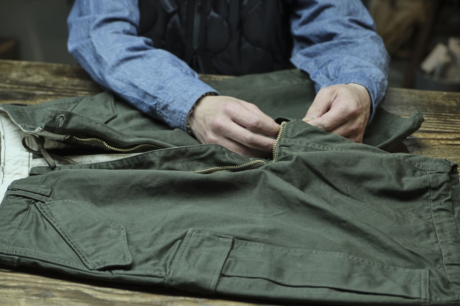 M-51 FIELD CARGO SHORTS-SATIN フィールドカーゴショーツ サテン BAMBOO SHOOTS MOUNTAIN RESEARCH