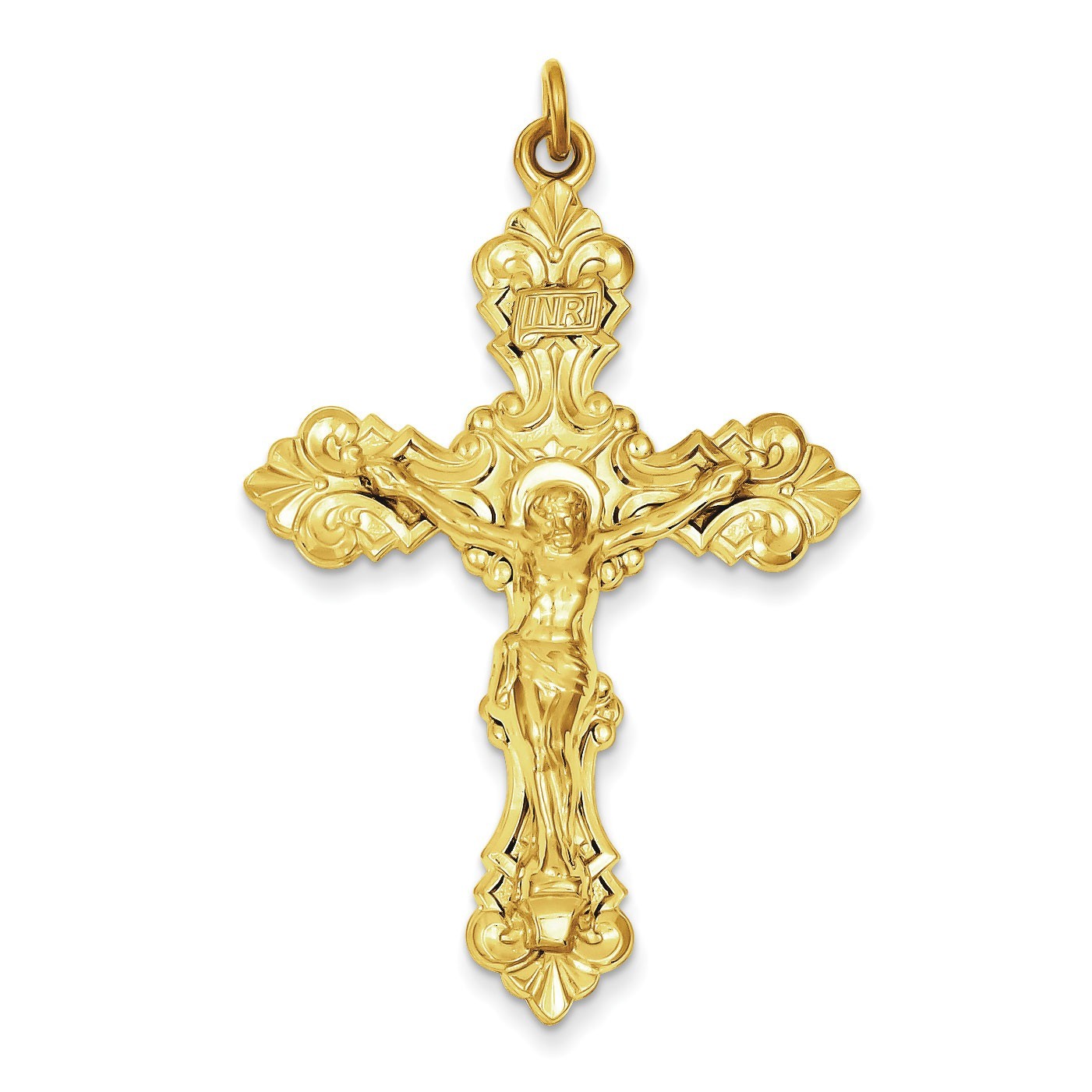 Buy Solid Cross Jesus Pendant 24k Gold Plated Necklace Crucifix Cross  Necklace Pendant for Mens Womens Online at desertcartINDIA